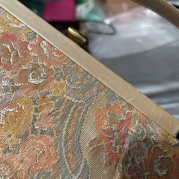 Vintage Floral Tapestry Embroidered Clutch Bag - “Deana” - Picture 6 of 15